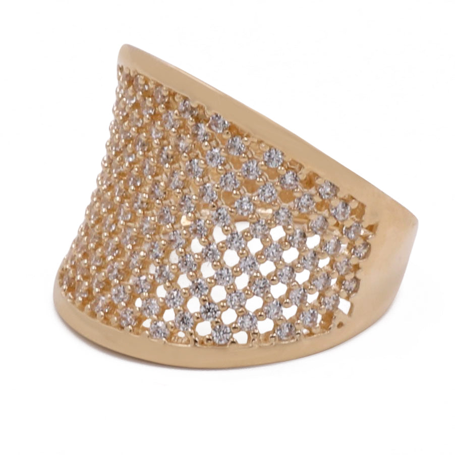 14K Yellow Gold Fashion Women's Ring with Cubic Zirconias
