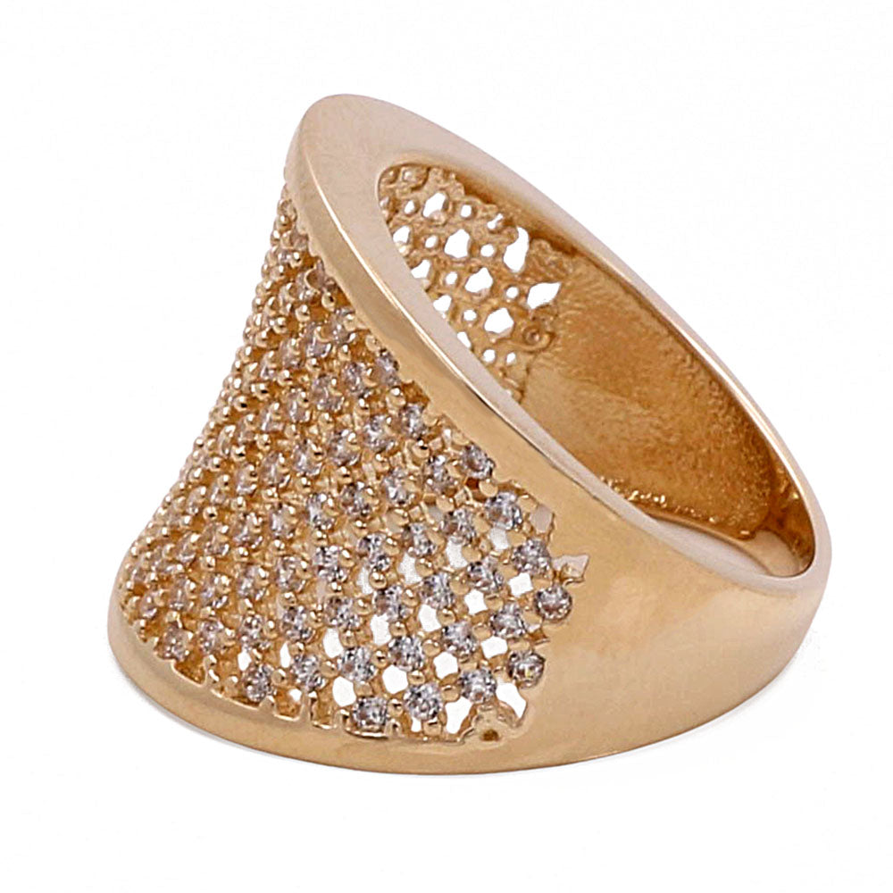 14K Yellow Gold Fashion Women's Ring with Cubic Zirconias