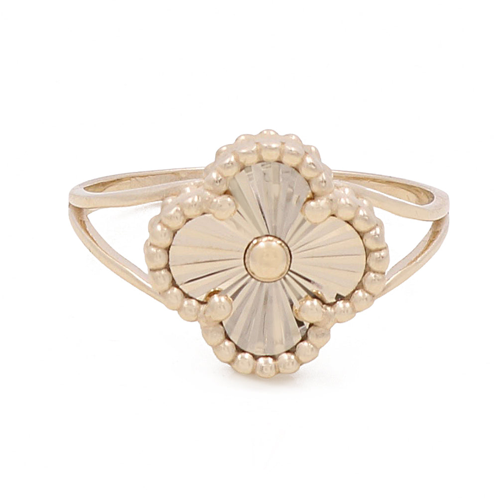 14K Yellow Gold Fashion Flower Ring