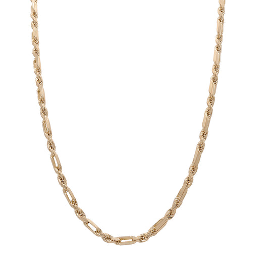 14K Yellow Gold Italian Fashion Rope Link Necklace