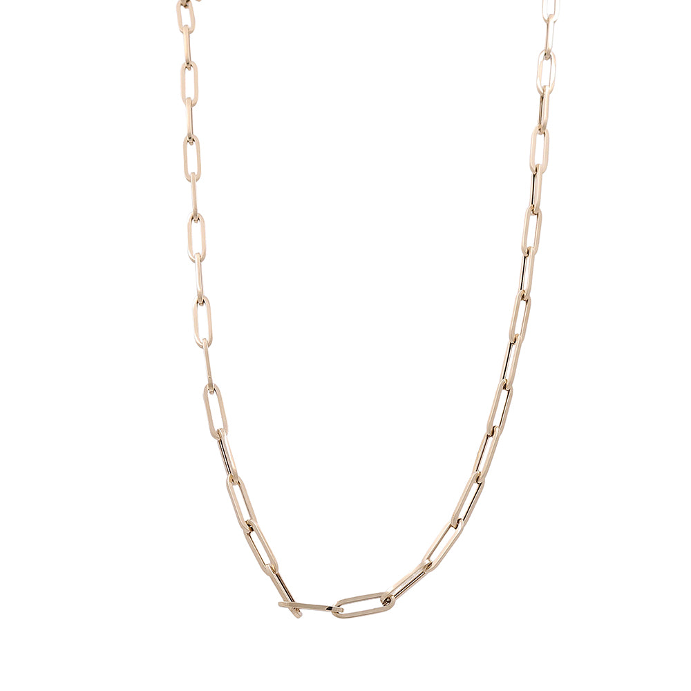 14K Yellow Gold Italian Long Link Necklace