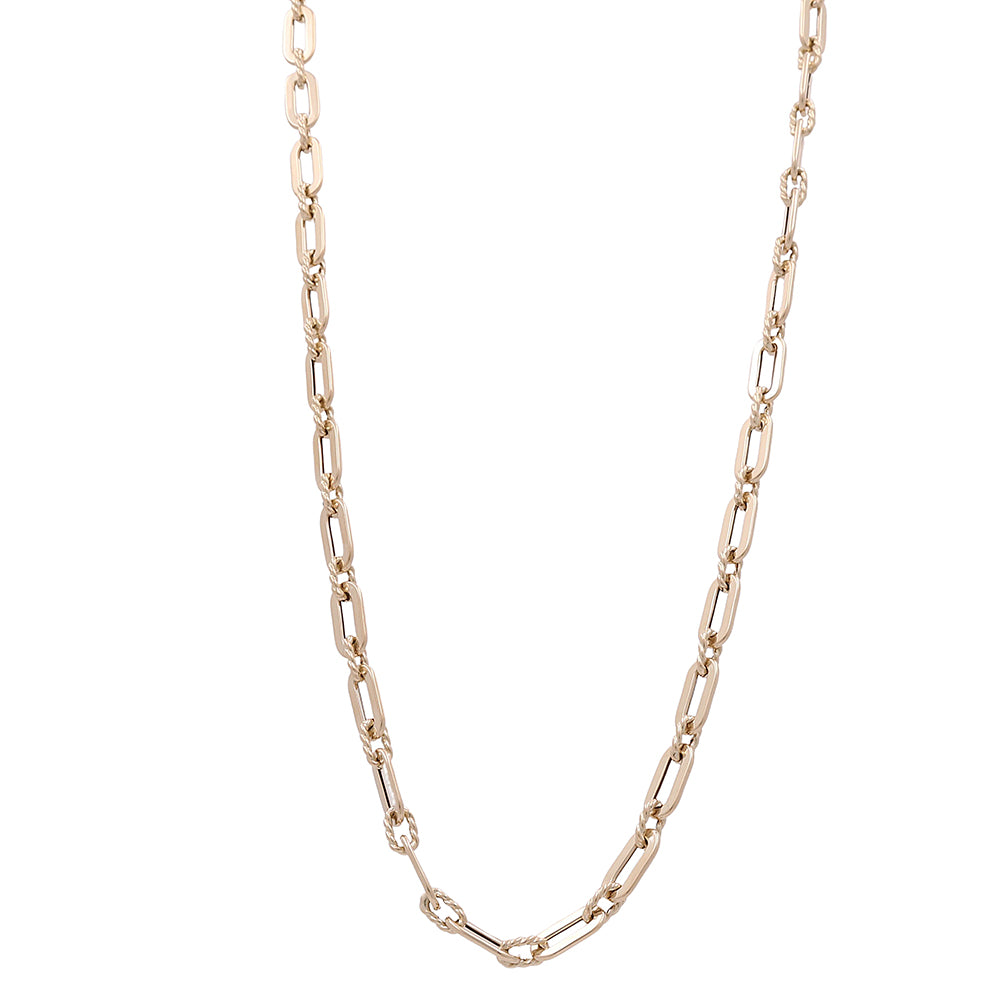 14K Yellow Gold Italian Long Link Necklace