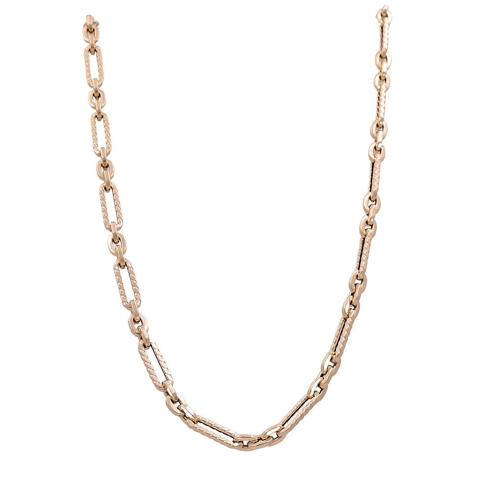 14K Yellow Gold Italian Long Link Necklace