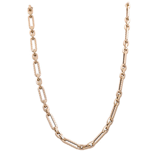 14K Yellow Gold Italian Long Link Necklace