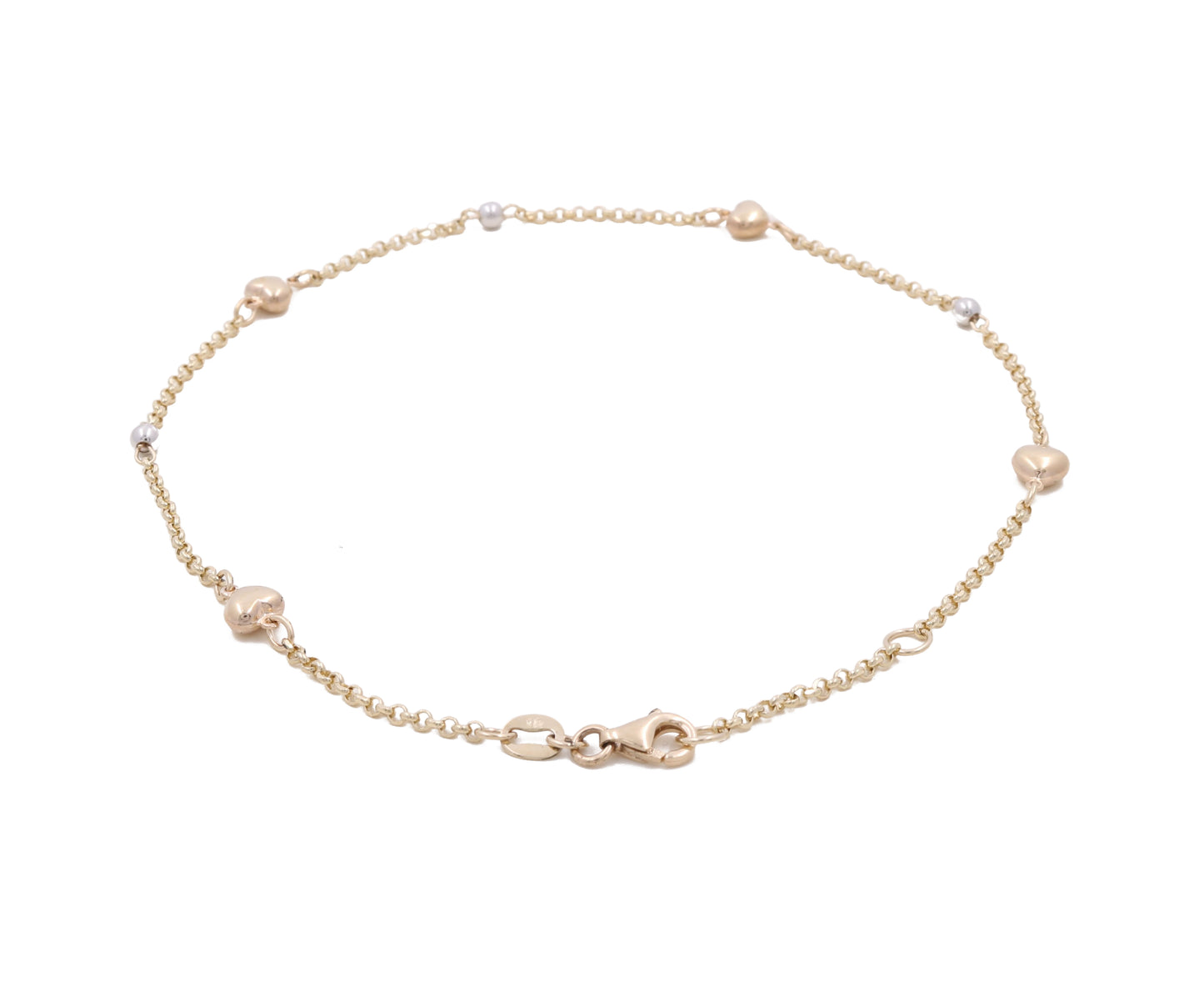 14K Yellow Gold Fashion Italian Beads Bracelet