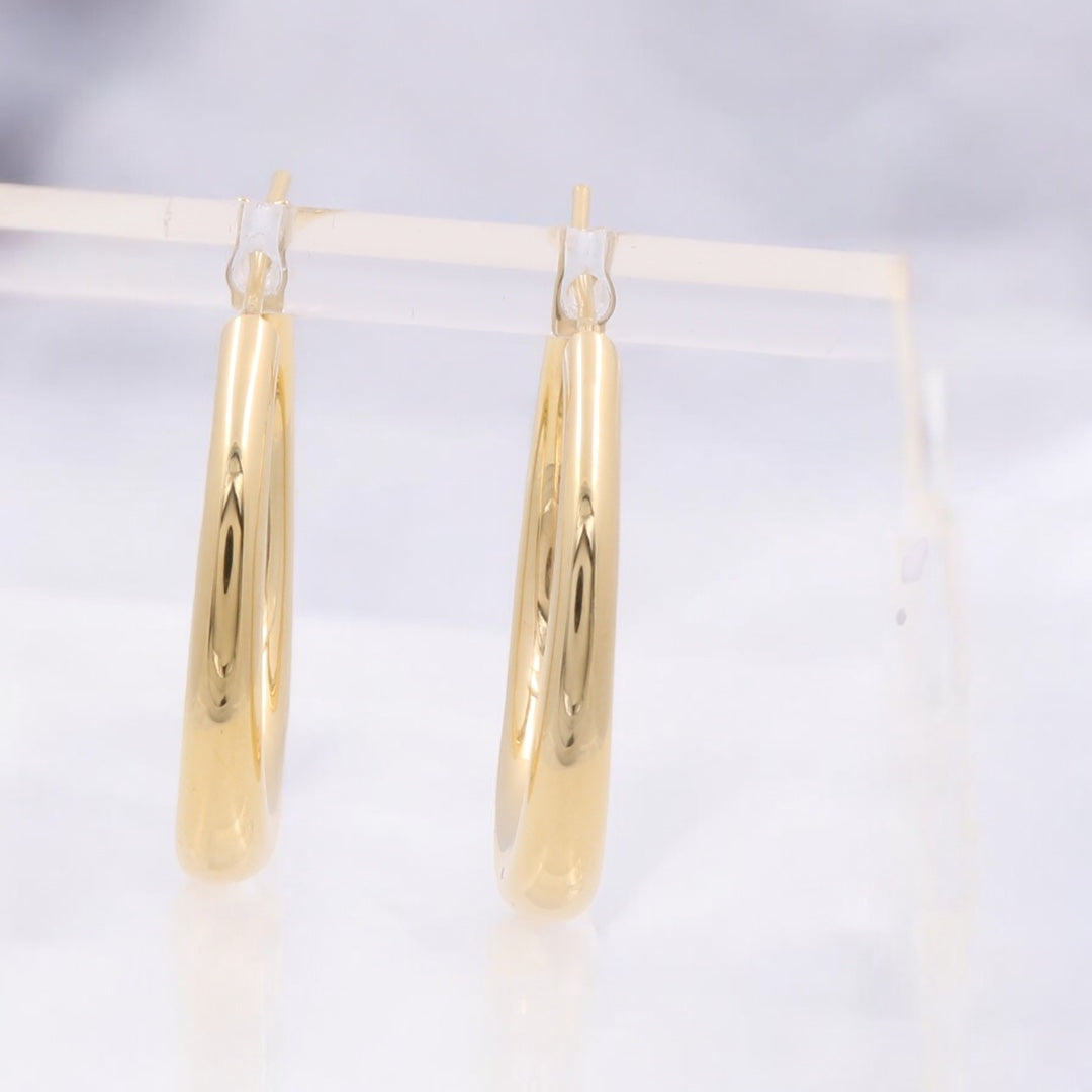 14K Yellow Gold Fashion Hoop Earrings