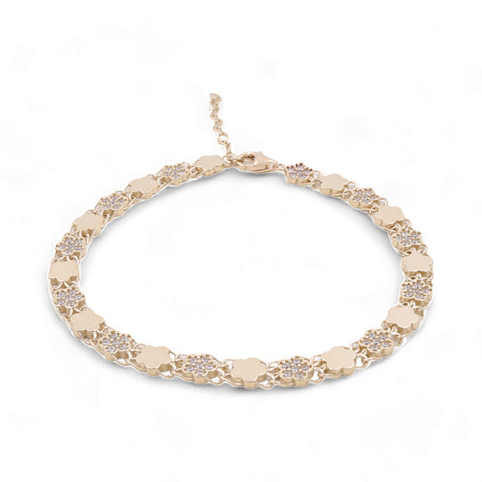 14K Gold Women's Fashion Hearts Bracelet