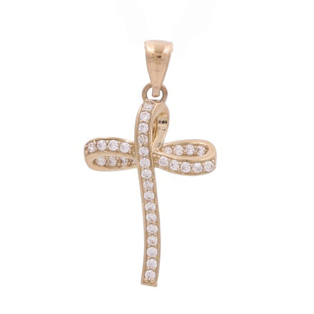 10K Yellow Gold Jesus Christ with Zirconias