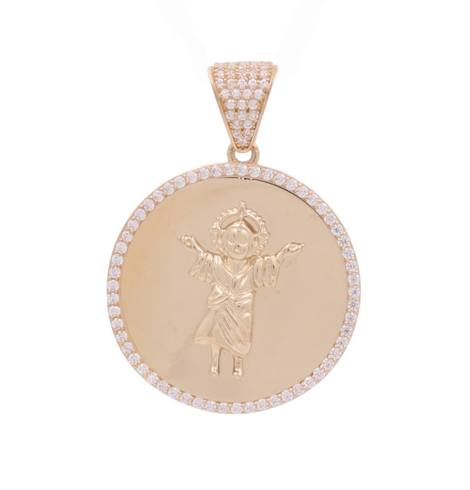10K Yellow Gold Little Angel with Zirconias Pendant
