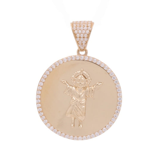 10K Yellow Gold Little Angel with Zirconias Pendant