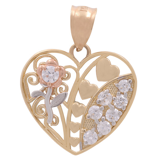 14K Yellow and Rose Heart Pendant