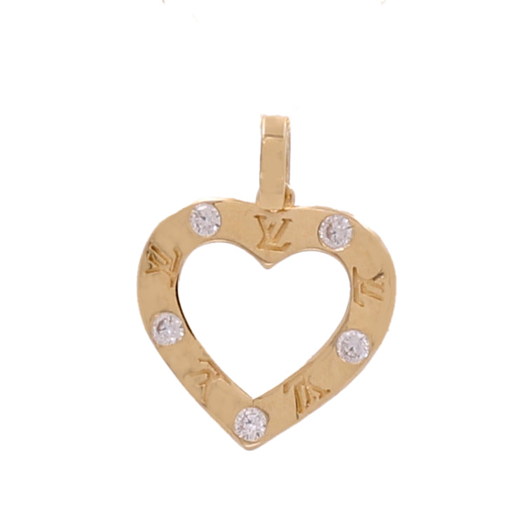 10K Yellow Gold Fashion Pendant with Zirconias