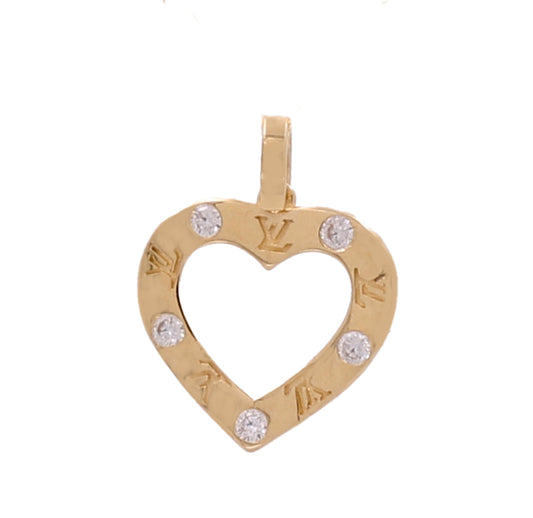 10K Yellow Gold Fashion Pendant with Zirconias