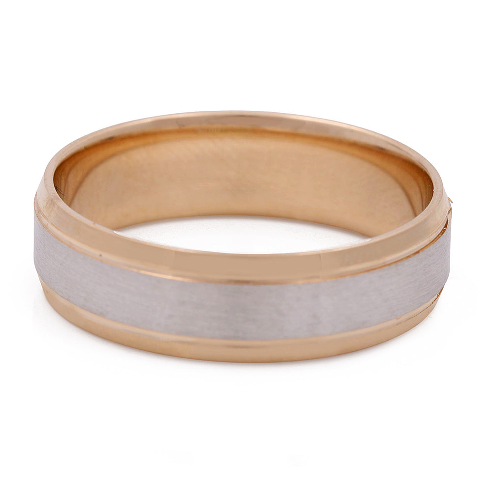 14K White and Yellow Gold Men's Wedding Band
