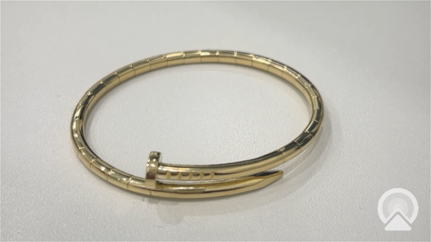 10K Yellow Gold Semisolid Adjustable Nail Women’s Bangle Bracelet / Weight: 7.8GR / CPBB0NL-1
