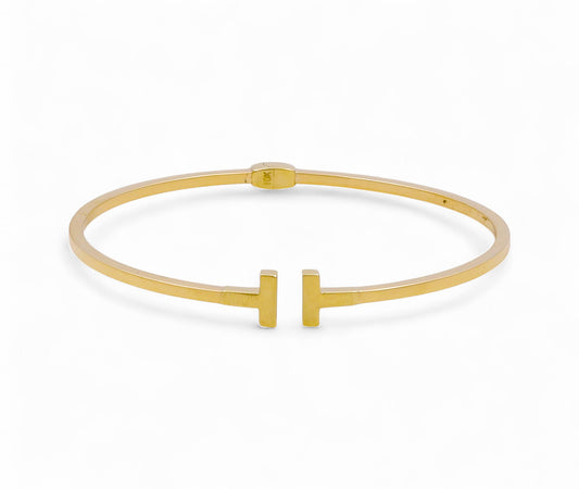 10K Yellow Gold Semisolid Fashion H Women’s Bangle Bracelet / Weight: 4.1 GR / DQBB0FS-2