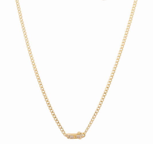 10K Yellow Gold Monaco Semisolid Chain / Stone: Cz / Size: 4mm 20" / Weight: 9.8 GR / COCH0MON4-20