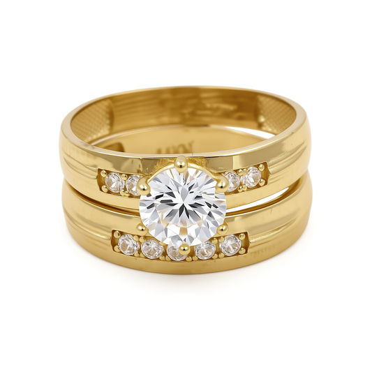 14K Yellow Gold Women’s Bridal Set / Stone: Cz / Size: 7.5 / Weight: 3.8 GR / DEEWR4BS-8
