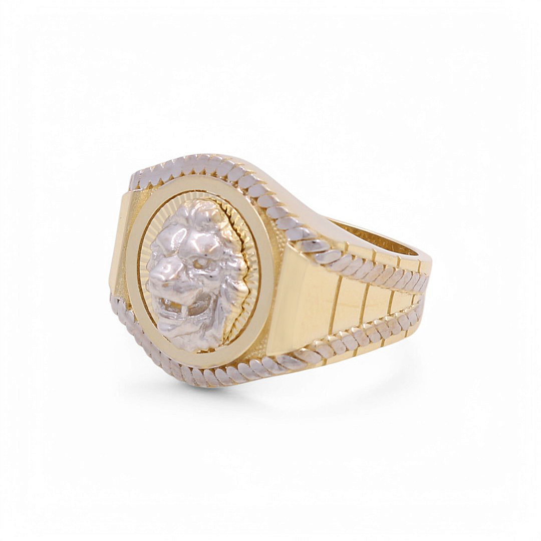 10K Yellow And White Gold Lion Men's Ring / Size: 11 / Weight: 8.6 GR / DPMRTT0LN