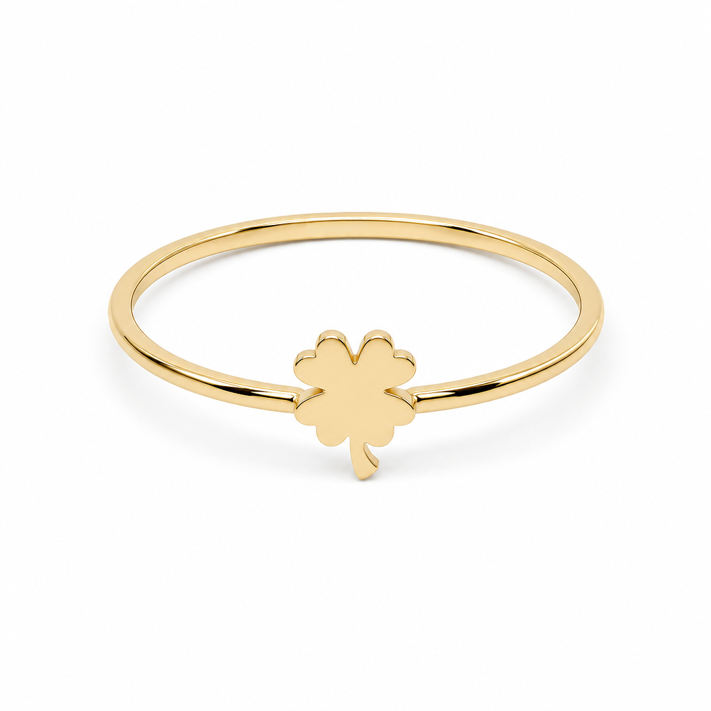 10K Yellow Gold Clover Women's Ring  / Size: 9 / Weight: 1 GR / DQWR0CLV-10