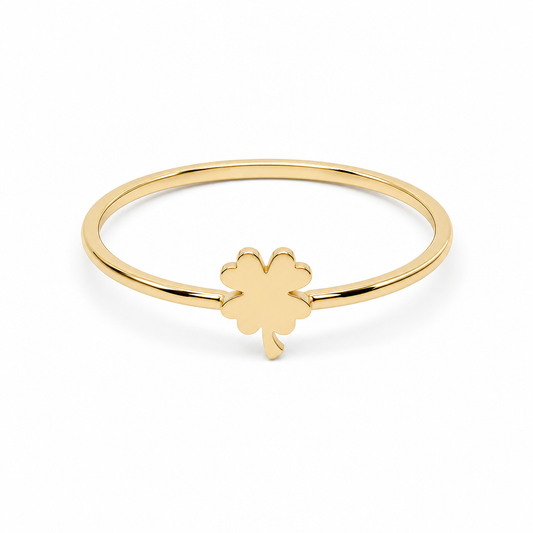 10K Yellow Gold Clover Women's Ring  / Size: 9 / Weight: 1 GR / DQWR0CLV-10