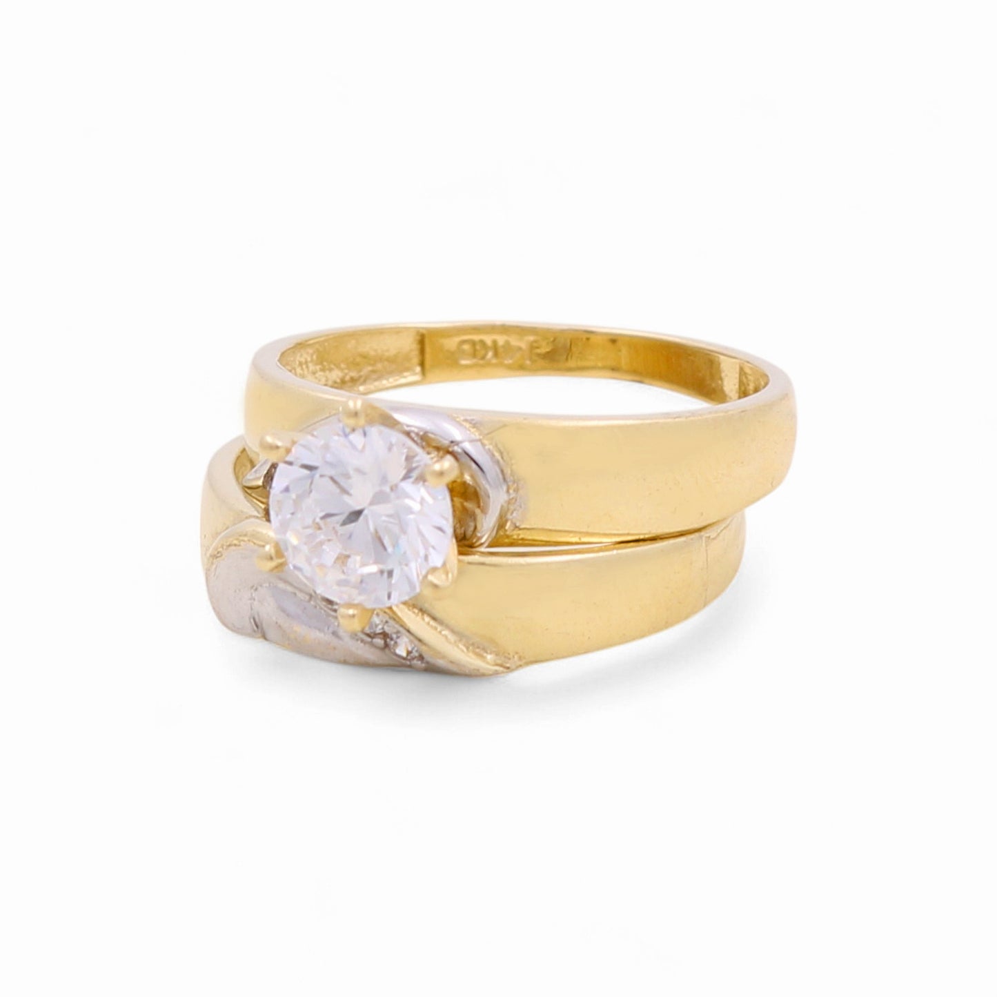 14K Yellow and White Gold Women’s Bridal Set / Stone: Cz / Size: 7 / Weight: 5 GR / CEEWRTT4BS-2
