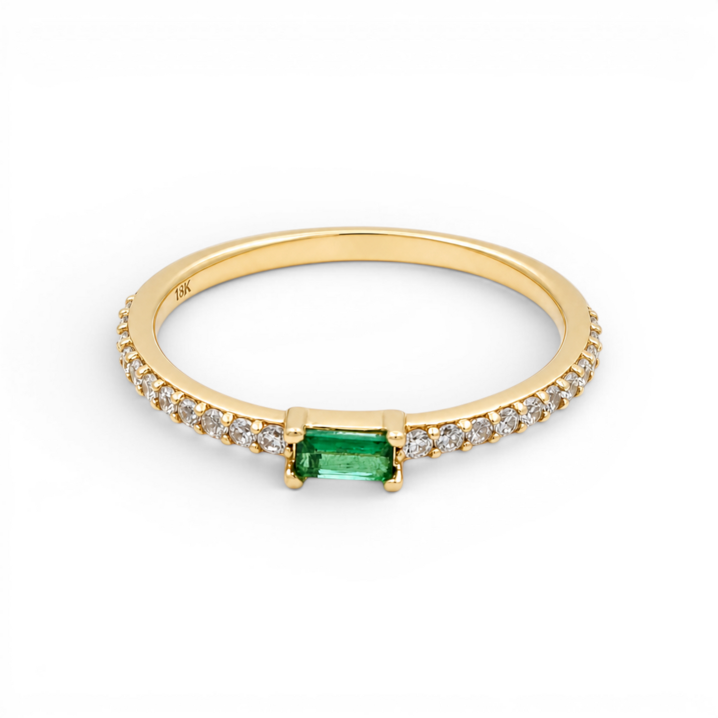 14K Yellow Gold Fashion Women's Rings with Cz Stone / Size: Sz:7 / Weight: 1.6GR / 401-01440