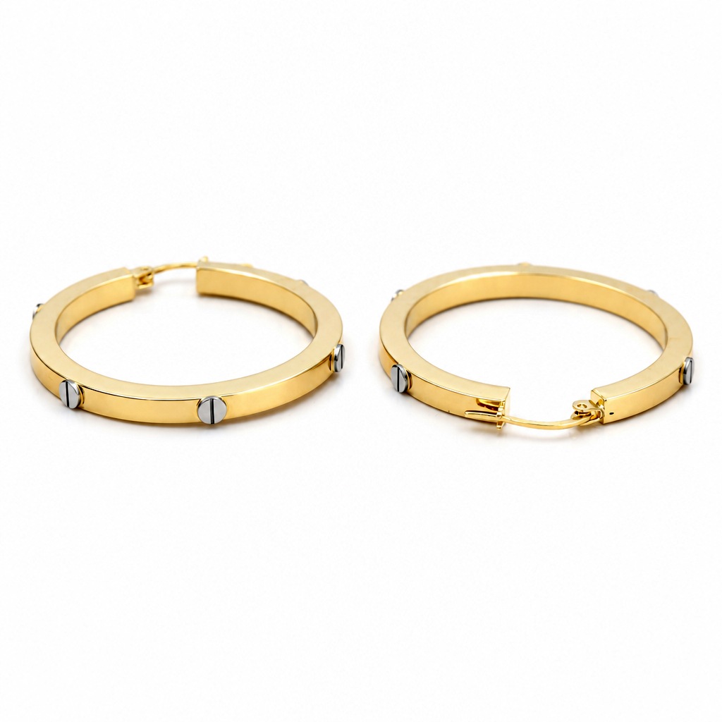 10K Yellow Gold Fashion Hoops Earrings / Size:3mm X 31mm / Weight: 3.8 GR / CAEH0CT3X31
