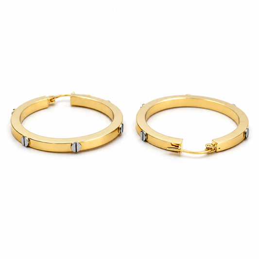 10K Yellow Gold Fashion Hoops Earrings / Size:3mm X 31mm / Weight: 3.8 GR / CAEH0CT3X31