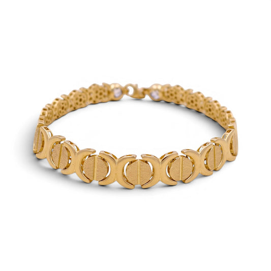 14K Yellow Gold Fashion Women's Bracelet With Cz / Size: 7.5" / Weight: 10 GR / COWB4FS-21