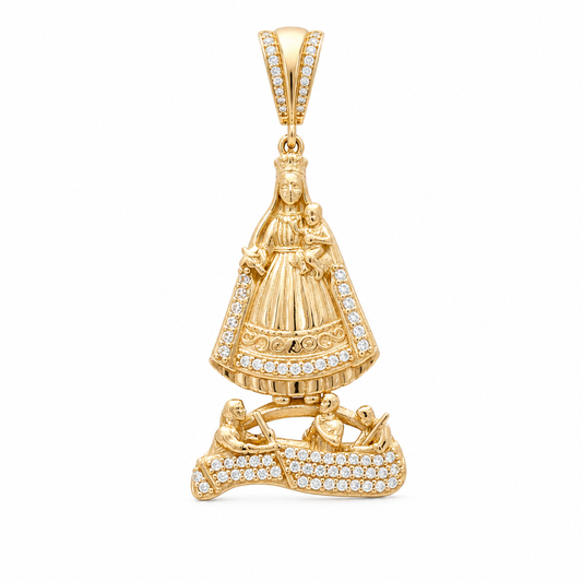 10K Yellow Gold Virgen De La Caridad Pendant / Stone: Cz / Weight: 4.8 GR / DQPD0VC