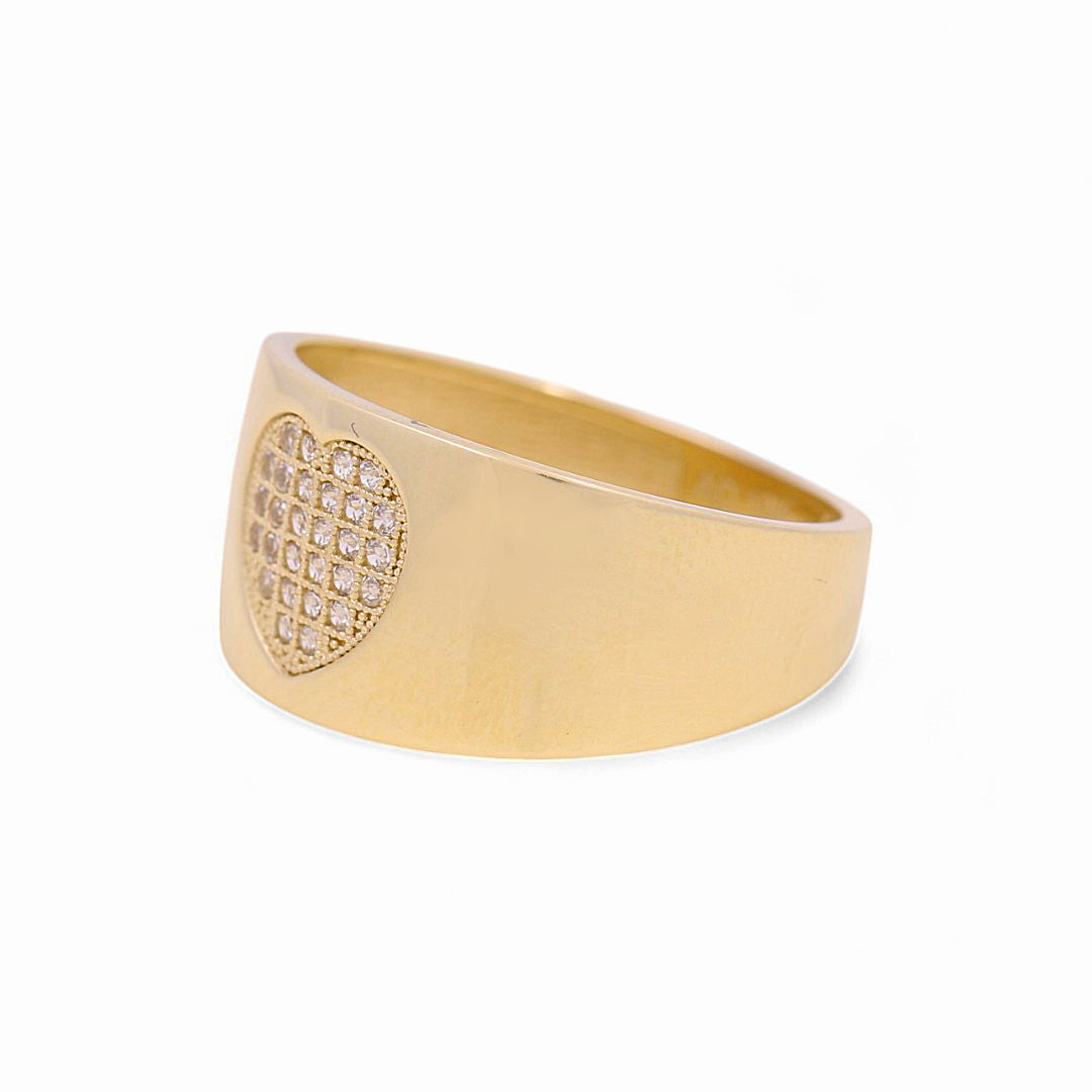 10K Yellow Gold Heart Women's Ring with Cz / Size: 7  / YYZ-5175