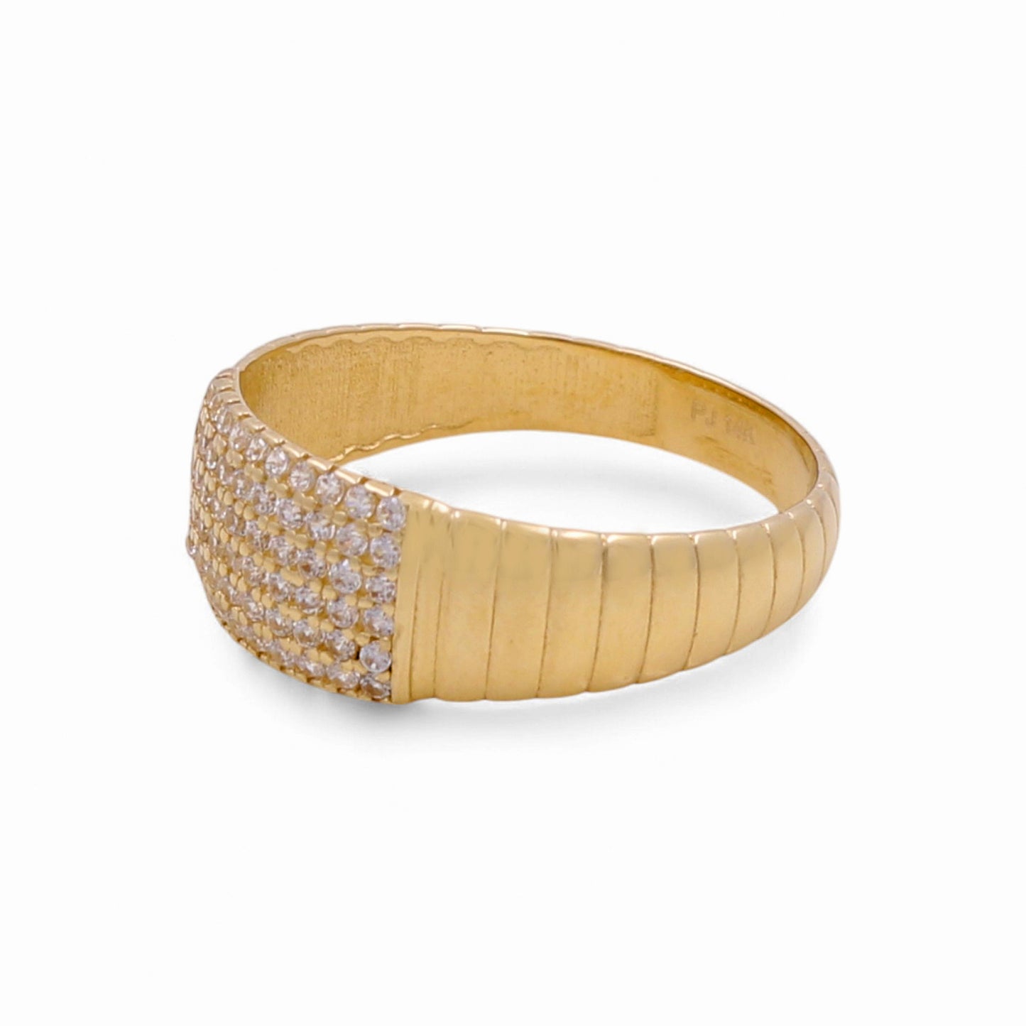 14K Yellow Gold Fashion Women's Ring with Cz / Size: 8.5 / Weight: 3.2 GR / CPWR4FS-22
