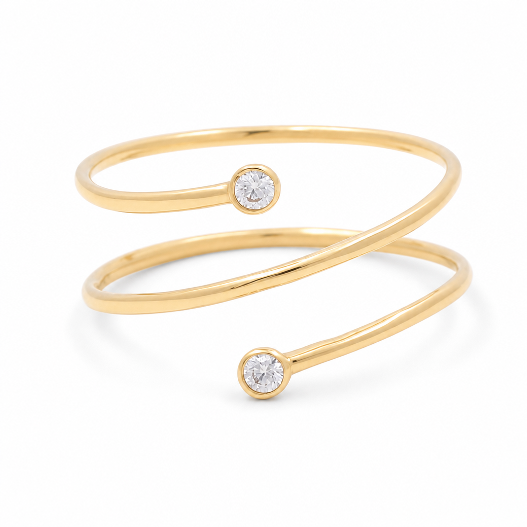 14K Yellow Gold Fashion Women's Rings with Cz / Size: 8 / Weight: 1.4 GR / 635-00585