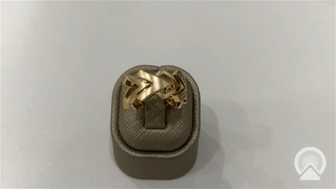 14K Yellow Gold Fashion Women's Ring with CZ / Size:6.5 / Weight 4.9gr/ COWR4FS-