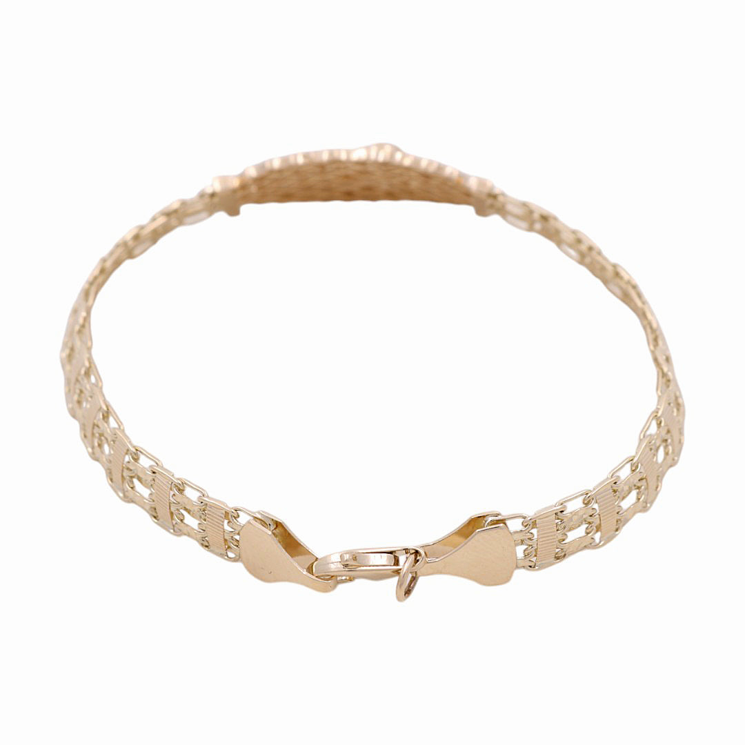 14K Yellow Gold Virgen de Guadalupe Women's Bracelet / Size: 7.5” / Weight: 8.5 GR / DPWB4VG