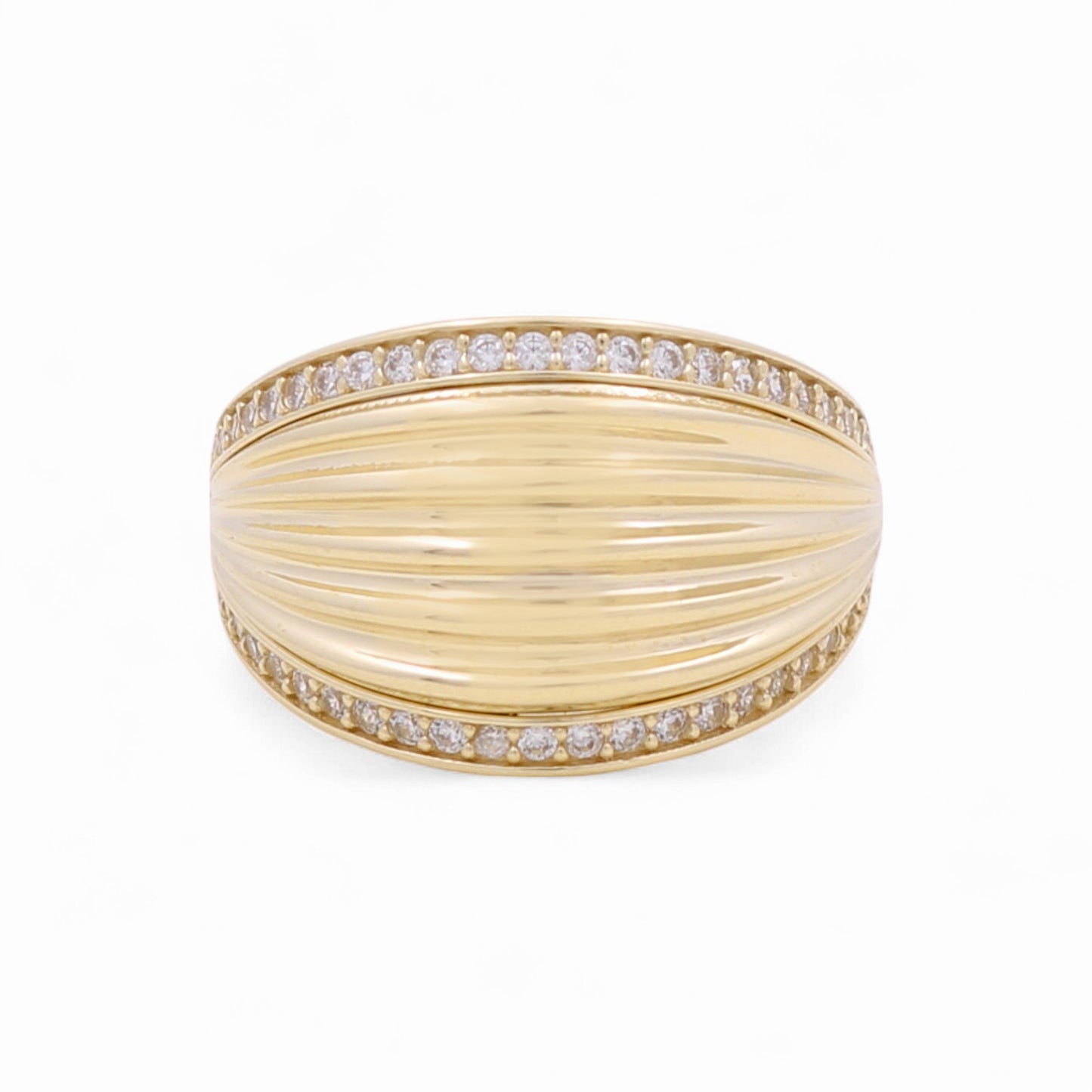 10K Yellow Gold Fashion Women's Ring with Cz / Size: 7 / Weight: 2.9 GR / DQWR0FS-25