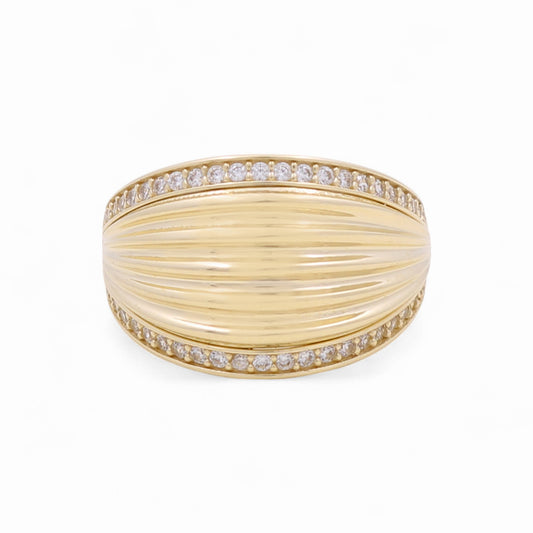 10K Yellow Gold Fashion Women's Ring with Cz / Size: 7 / Weight: 2.9 GR / DQWR0FS-25