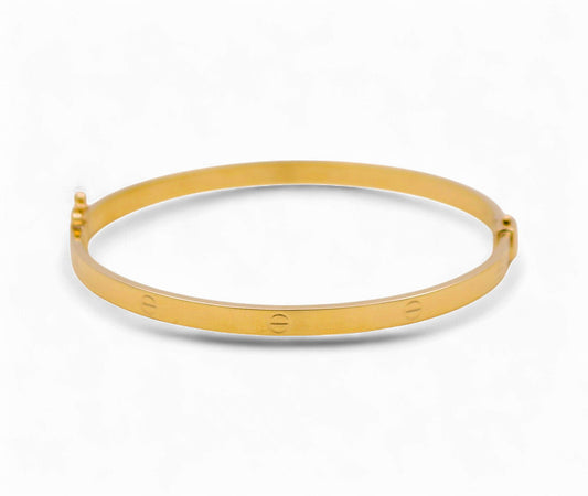 10K Yellow Gold Semisolid Fashion CT Women’s Bangle Bracelet / 4MM sz18 / Weight: 4.9 GR / DQBB0CT-1