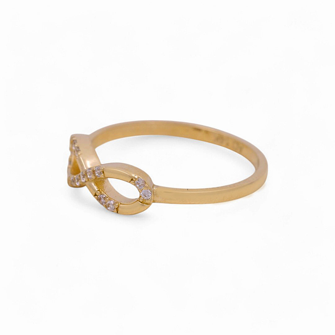 14K Yellow Gold Infiniti Women's Ring with White Cz / Size: 7 / Weight: 1.5 GR / Y24-329