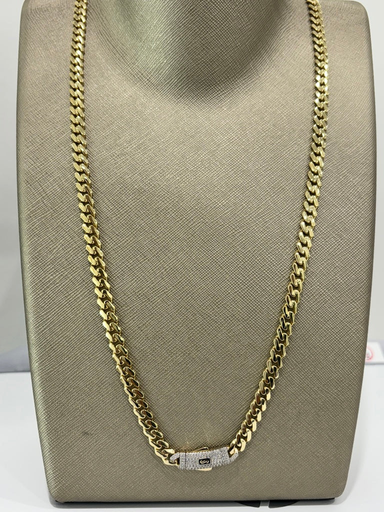 14K Yellow Gold Monaco Chain / Stone: Cz / Size: 6mm 24" / Weight: 20.3gr / 301-11065-6.5mm.24"