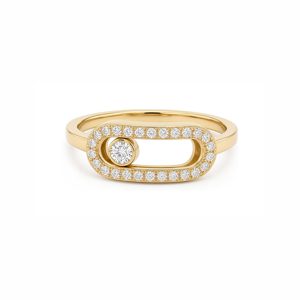 14K Yellow Gold MSK Women's Ring with Cz / Size: 7 / Weight: 2.1 GR / P55R-204