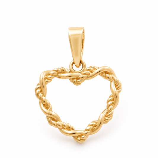 14K Yellow Gold Fashion Heart Pendant / Weight: 1GR / DQPD4HR-4