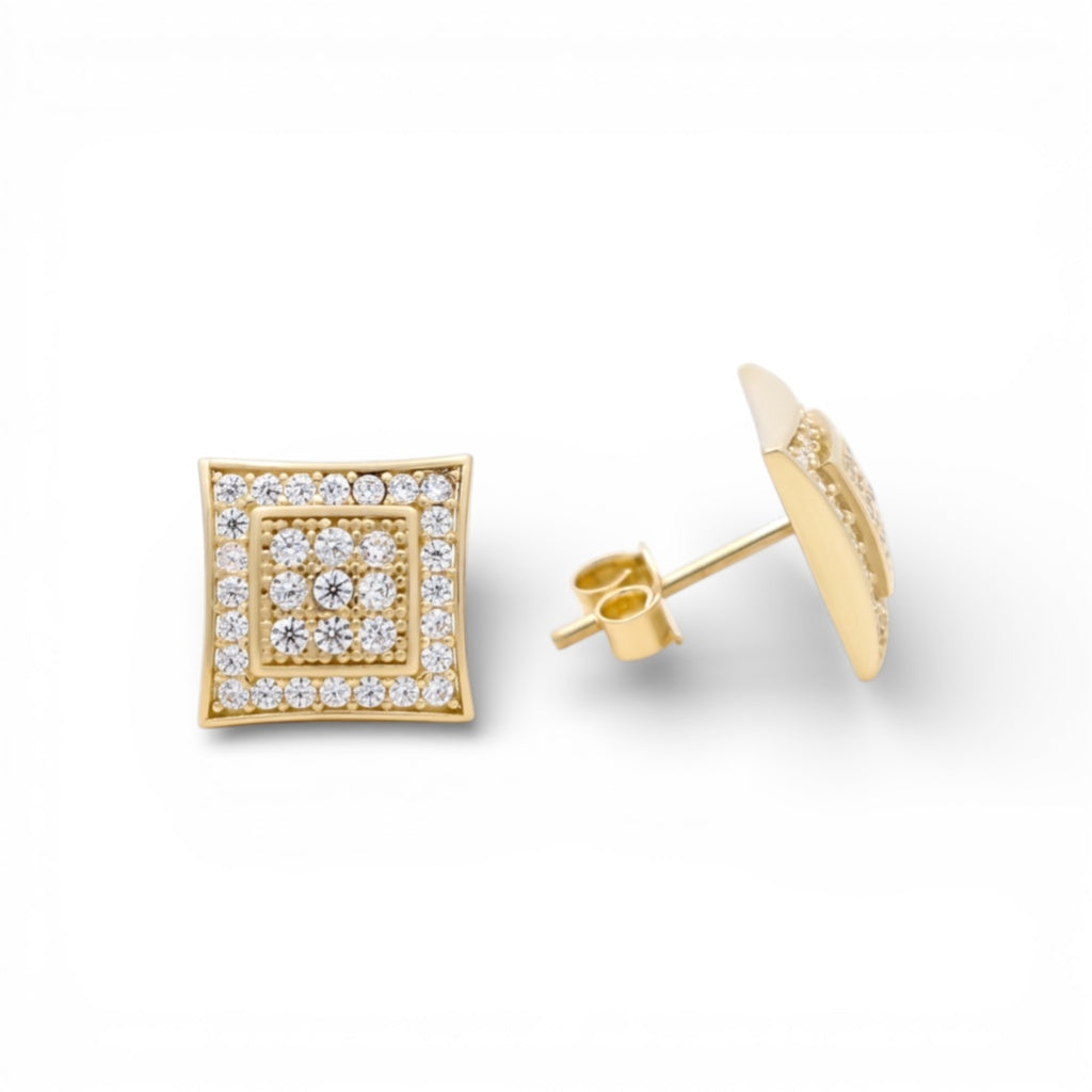 10K Yellow Gold RD Fashion Stud Earrings with Cz / Weight: 2.2 GR / DQES0FS-6