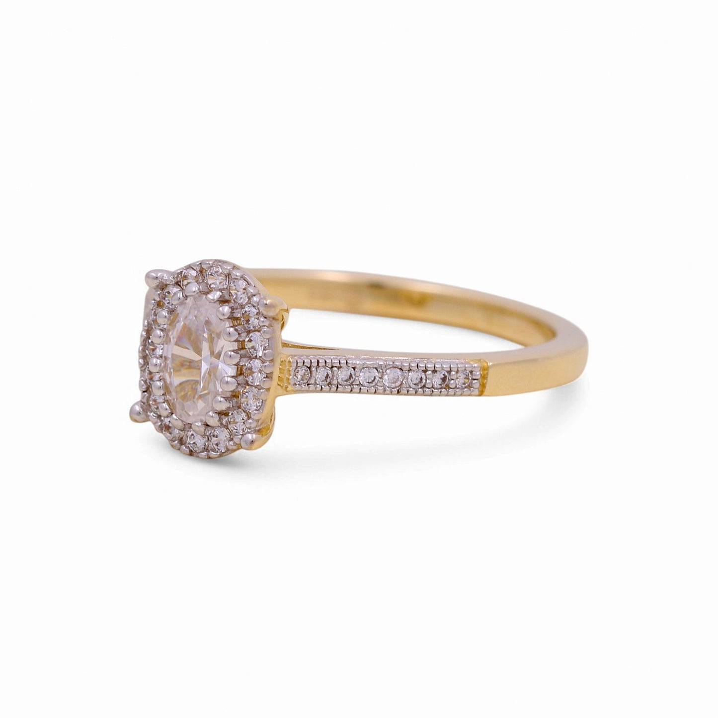 14K Yellow Gold Women's Engagement Ring / Stone: Cz / Size: 7 / Weight: 3.1 GR / KEEWR4ER-1