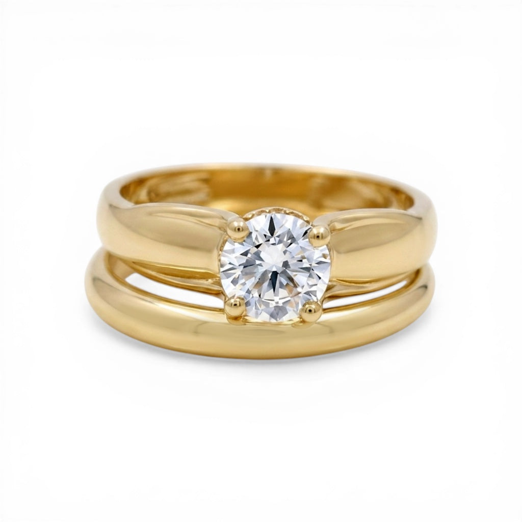 10K Yellow Gold Women’s Bridal Set / Stone: Cz / Size: 8 / Weight: 4 GR / CLBWR0BS-4