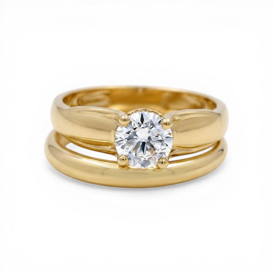 10K Yellow Gold Women’s Bridal Set / Stone: Cz / Size: 8 / Weight: 4.1 GR / CLBWR0BS-4