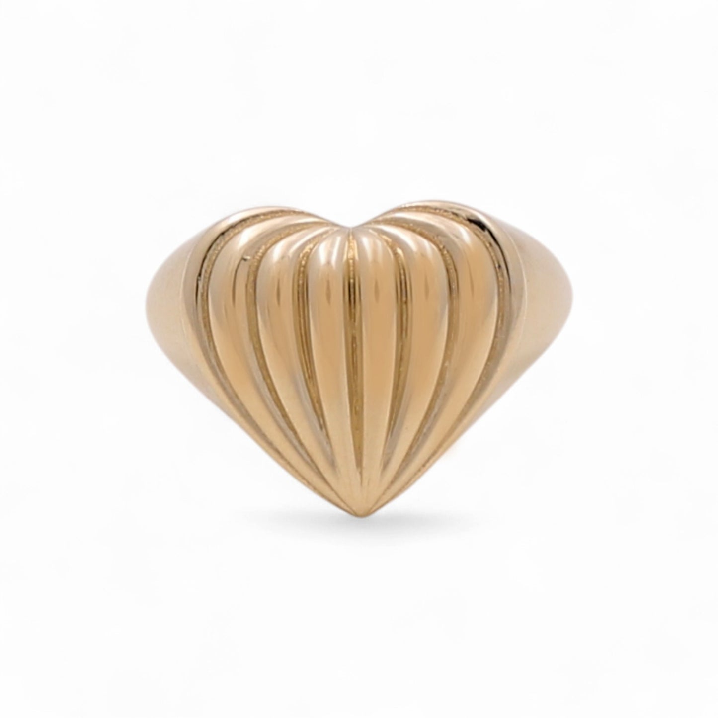 14K Yellow Gold Fashion Heart Women's Ring / Size: 7 / Weight: 2.6 GR / DQWR4HR-14