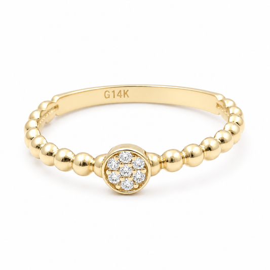 10K  Yellow Gold Fashion Women's Ring / Size:7 / Weight: 1.2 GR / DQWR0FS-108