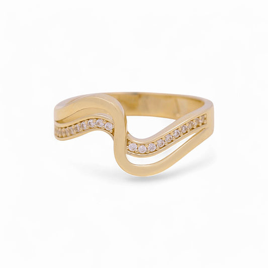 10K Yellow Gold Fashion Women's Ring with Cz / Size: 7 / Weight: 1.9 GR / P02CR-3269